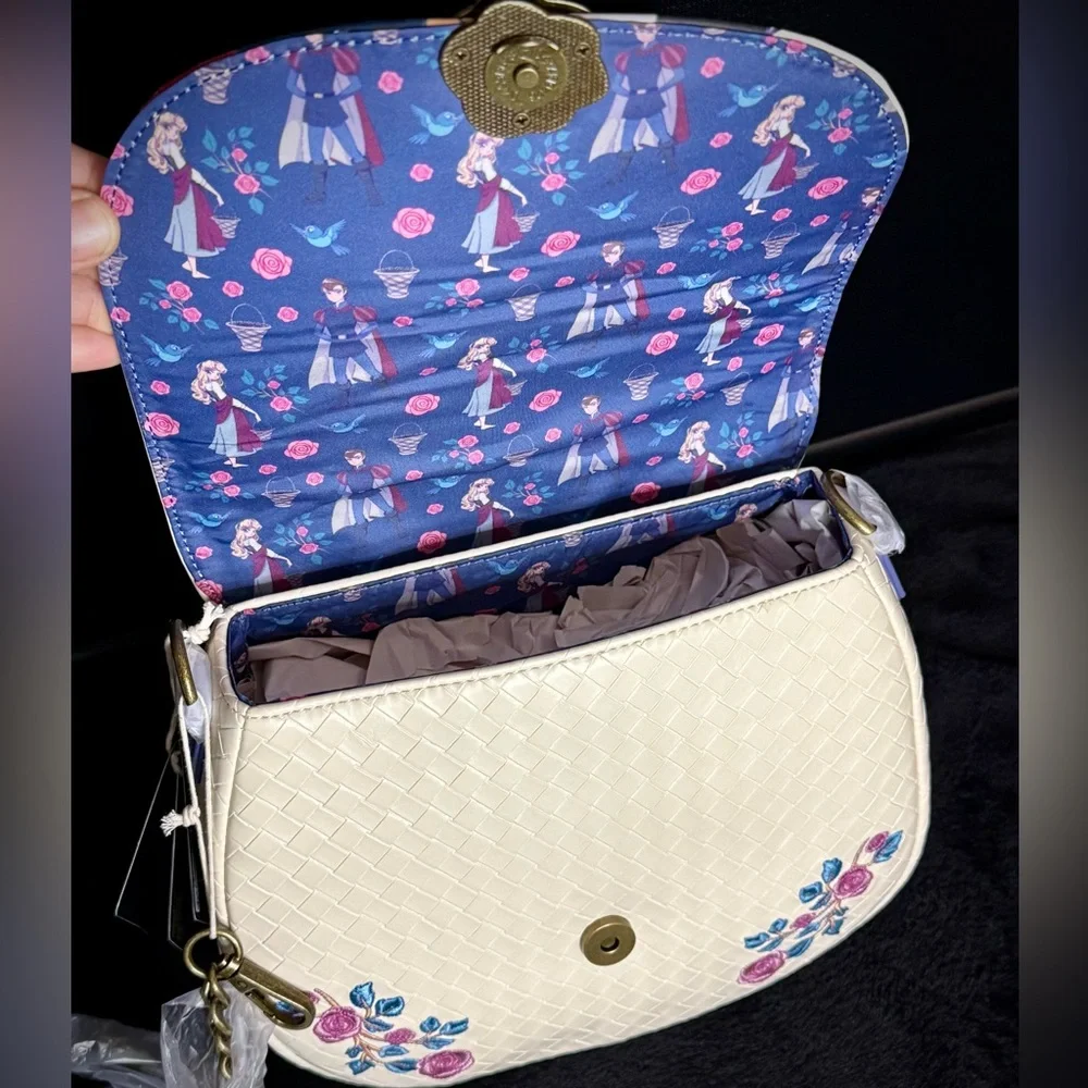 Loungefly Sleeping Beauty Princess Aurora & Prince Phillip Floral Crossbody Bag